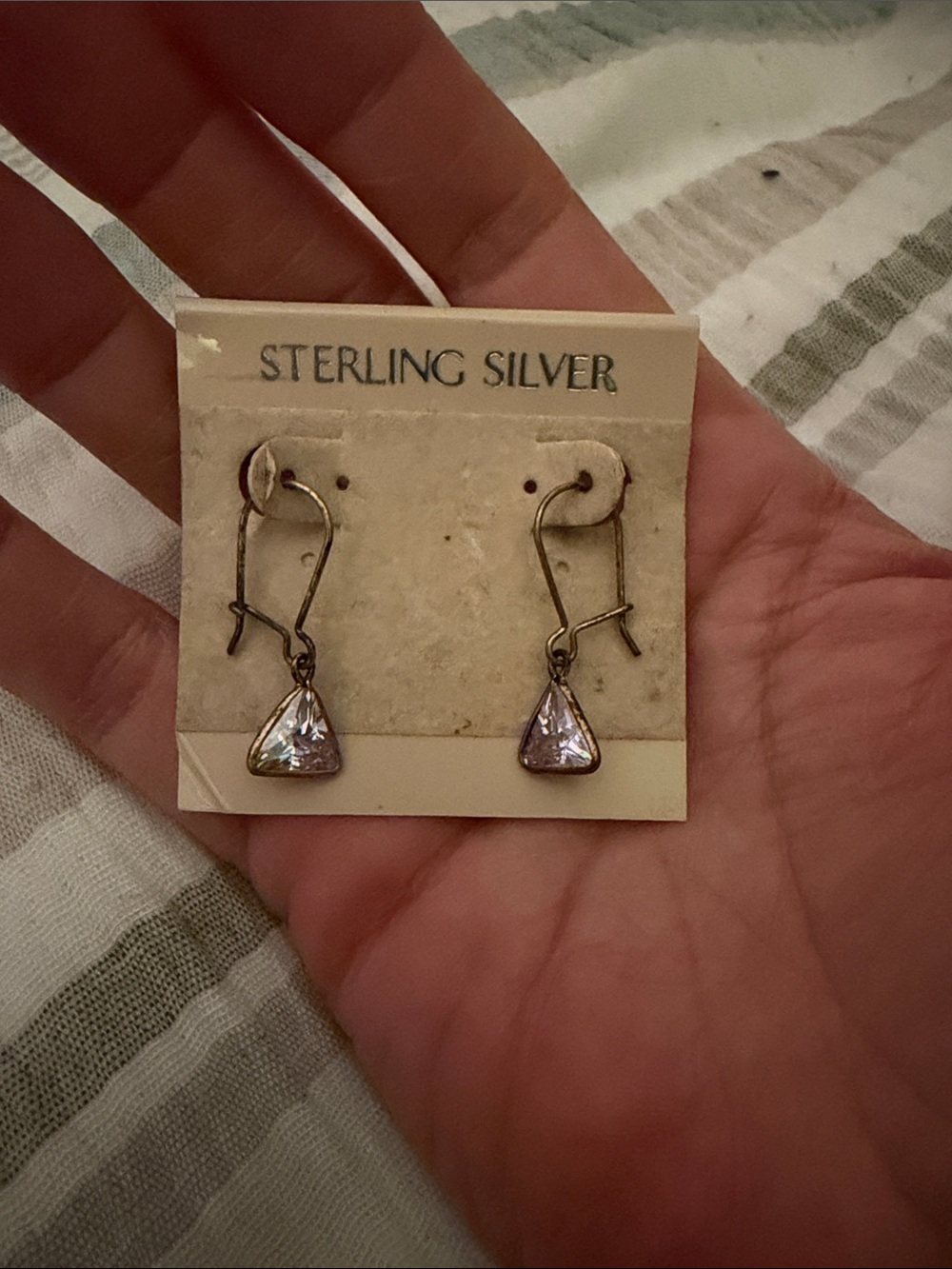 Pink Triangle Drop Earrings